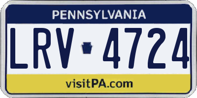 PA license plate LRV4724