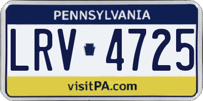 PA license plate LRV4725
