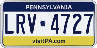 PA license plate LRV4727