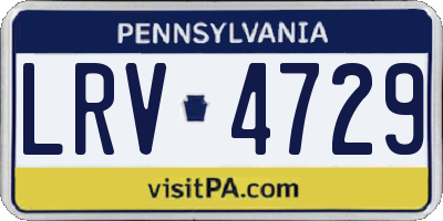 PA license plate LRV4729