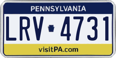 PA license plate LRV4731