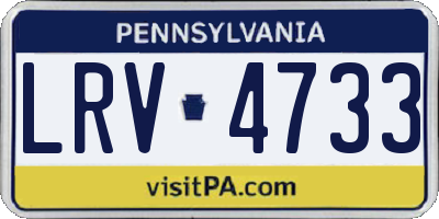 PA license plate LRV4733