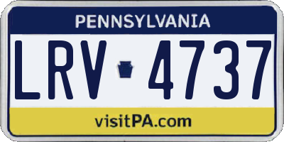 PA license plate LRV4737
