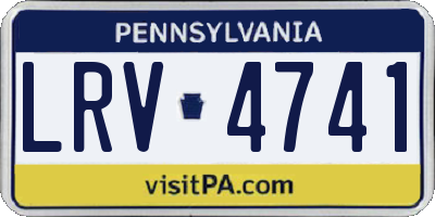 PA license plate LRV4741