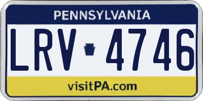 PA license plate LRV4746
