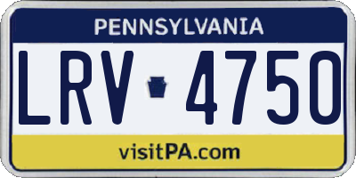 PA license plate LRV4750