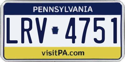 PA license plate LRV4751