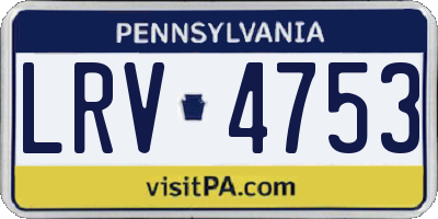 PA license plate LRV4753