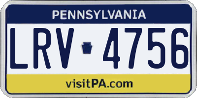 PA license plate LRV4756