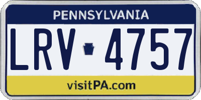 PA license plate LRV4757