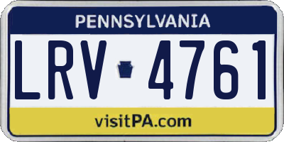 PA license plate LRV4761