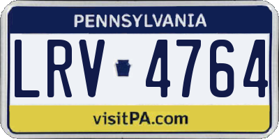 PA license plate LRV4764