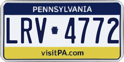 PA license plate LRV4772
