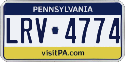 PA license plate LRV4774