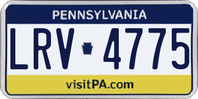 PA license plate LRV4775