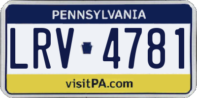 PA license plate LRV4781