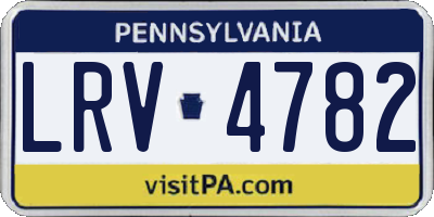 PA license plate LRV4782