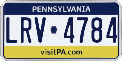 PA license plate LRV4784