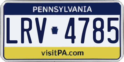 PA license plate LRV4785