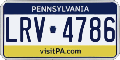 PA license plate LRV4786
