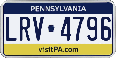 PA license plate LRV4796
