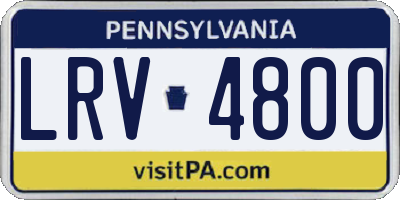 PA license plate LRV4800