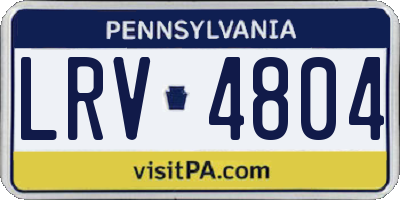 PA license plate LRV4804