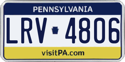 PA license plate LRV4806