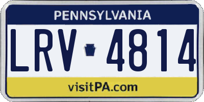 PA license plate LRV4814