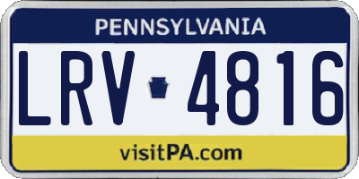 PA license plate LRV4816