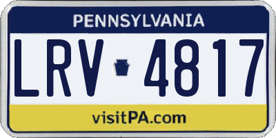PA license plate LRV4817