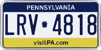 PA license plate LRV4818
