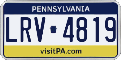 PA license plate LRV4819
