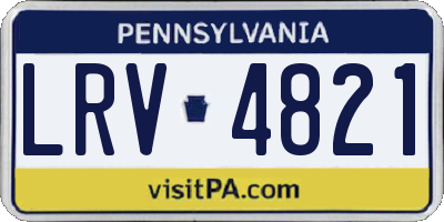 PA license plate LRV4821