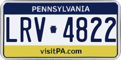 PA license plate LRV4822