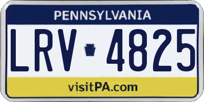 PA license plate LRV4825