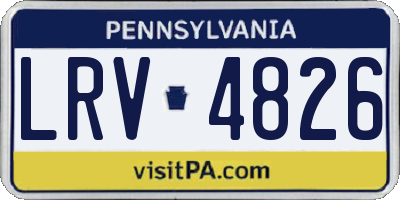 PA license plate LRV4826