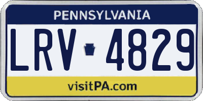 PA license plate LRV4829