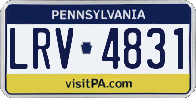 PA license plate LRV4831