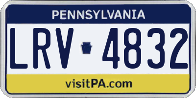 PA license plate LRV4832