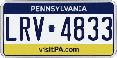 PA license plate LRV4833