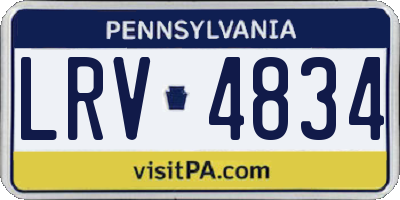 PA license plate LRV4834