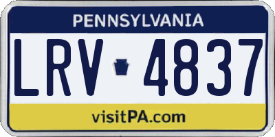 PA license plate LRV4837