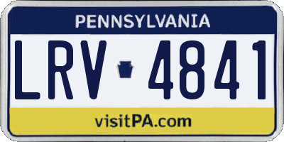 PA license plate LRV4841