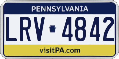 PA license plate LRV4842