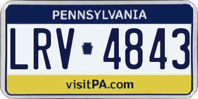 PA license plate LRV4843