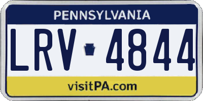 PA license plate LRV4844