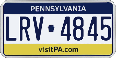 PA license plate LRV4845