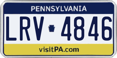 PA license plate LRV4846