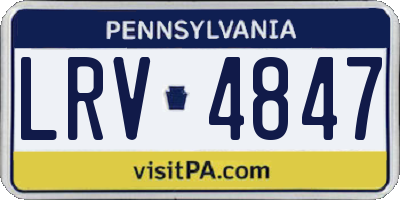 PA license plate LRV4847